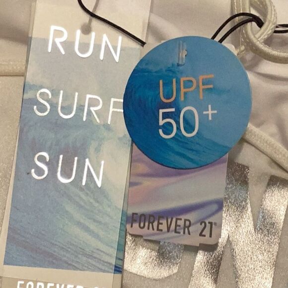 NWT Forever 21 White Sun my buns one piece bathing suit M - Picture 5 of 10